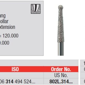 D.802L.314.016 Tapered chamfer with ball end for Endodontics