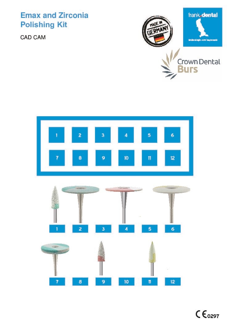 Zirc/Lith Lab Kit - Cerec adjusting and polishing kit