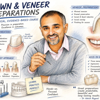 Crown and Veneer Preparations in Dentistry Course, Saturday 28th November 2026, Speaker: Dr Ashish Rayarel